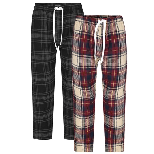 Bigdude gewebte Waffel-Pyjamahosen, Doppelpack, Rot
