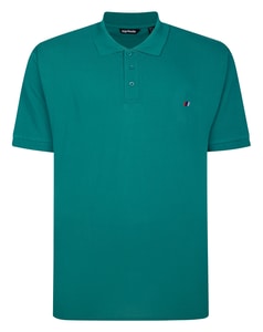Bigdude Poloshirt mit gesticktem Logo, Türkis, Größe L