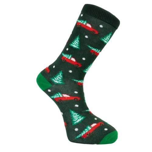 Weihnachtssocken mit originellem Design, 1er-Packung, Grün