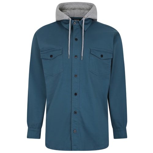 Bigdude Overshirt mit Kapuze Petrol