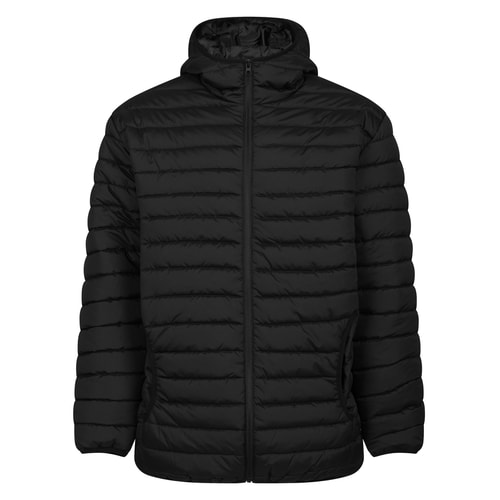 Bigdude Leichte Steppjacke mit Kapuze, Schwarz