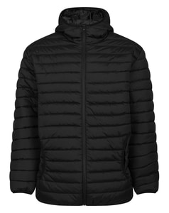 Bigdude Leichte Steppjacke mit Kapuze, Schwarz