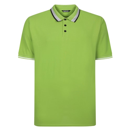 Bigdude Dot Pattern Tipped Polo Grass Green Tall