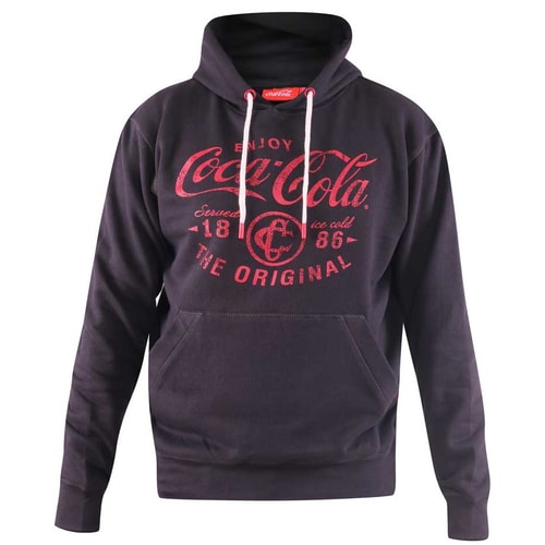 D555 Hounslow offizieller Kapuzenpullover mit Coca-Cola-Aufdruck, Schwarz