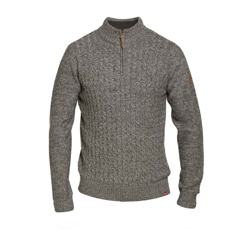 D555 Louie Zopfmuster Strickpullover Grau