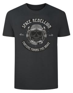 Bigdude Space Rebellion Print T-Shirt Anthrazit