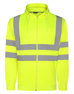 Bigdude Warnschutz-Kapuzenjacke mit Reißverschluss, Gelb
