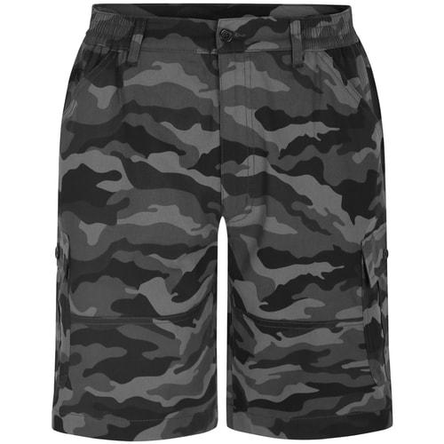 Bigdude Cargo-Camouflage-Shorts mit elastischem Bund, Anthrazit