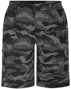 Bigdude Cargo-Camouflage-Shorts mit elastischem Bund, Anthrazit