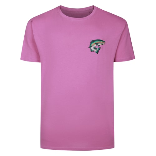 Bigdude Wild Catch Rückendruck-T-Shirt, Farbe: Dusted Grape