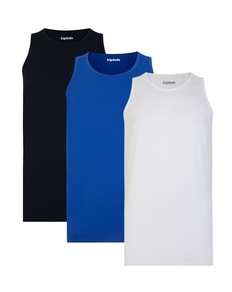 Bigdude – 3er-Pack schlichte Unterhemden, mehrfarbig, groß