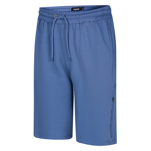 Bigdude Fleece-Shorts mit Seiteneinsatz, Staubblau