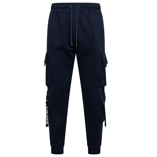 KAM Raw Denim Cargo Jog Hose Marineblau