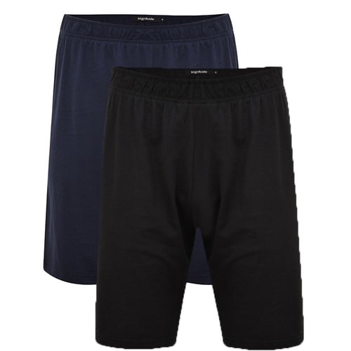 Bigdude Pyjama Shorts 2er-Pack Schwarz/Dunkelblau