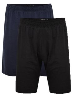 Bigdude Pyjama Shorts 2er-Pack Schwarz/Dunkelblau