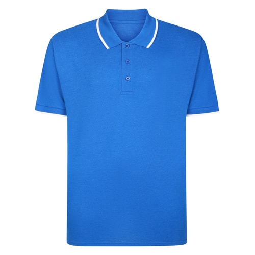 Bigdude Poloshirt mit Zierstreifen, Königsblau meliert, Größe L