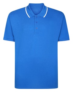 Bigdude Poloshirt mit Zierstreifen, Königsblau meliert, Größe L