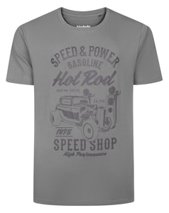 Bigdude Speed Shop Print T-Shirt Hellgrau