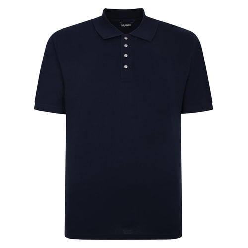 Bigdude Poloshirt mit Druckknopfverschluss, Marineblau, Groß