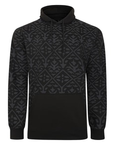 Bigdude Kapuzenpullover mit Allover-Print Schwarz/Anthrazit