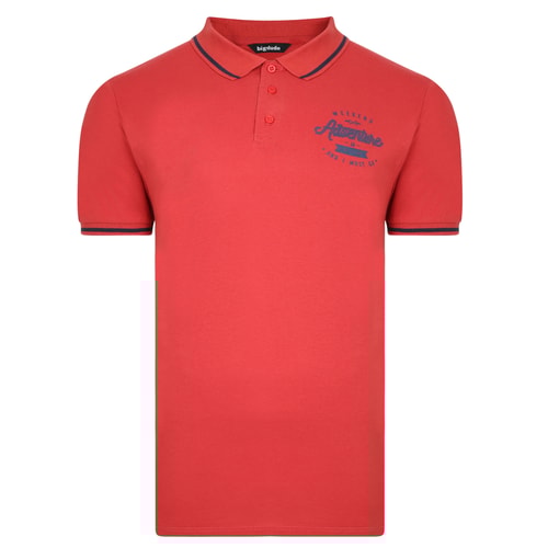 Bigdude Adventure Weekend Print Poloshirt Rot
