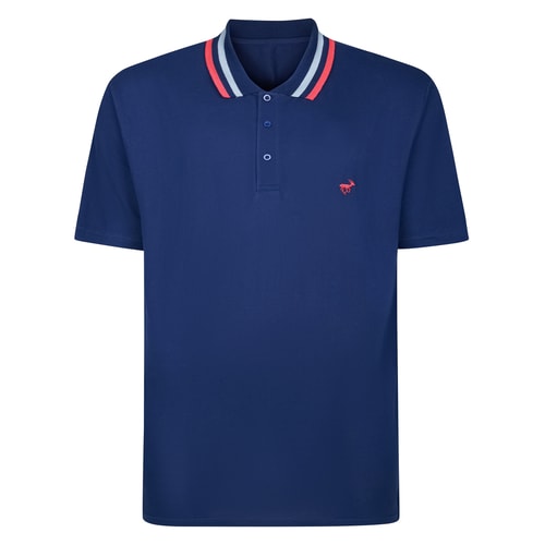 Bigdude Poloshirt mit dicken Zierstreifen, Mitternachtsblau