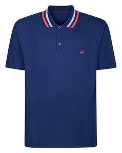 Bigdude Poloshirt mit dicken Zierstreifen, Mitternachtsblau