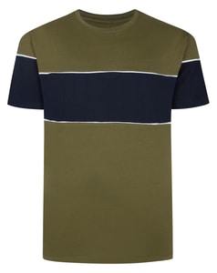 Bigdude T-Shirt mit Farbblockdesign Khaki/Marineblau