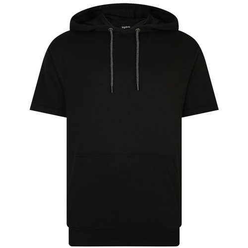Bigdude Kurzarm-Hoodie Schwarz Tall