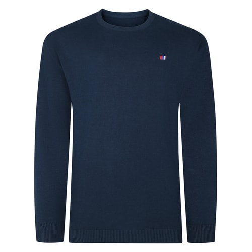 Bigdude Rundhalspullover mit Logo, Marineblau