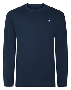Bigdude Rundhalspullover mit Logo, Marineblau