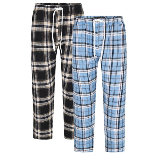 Bigdude gewebte Waffel-Pyjamahosen, Doppelpack, Blau