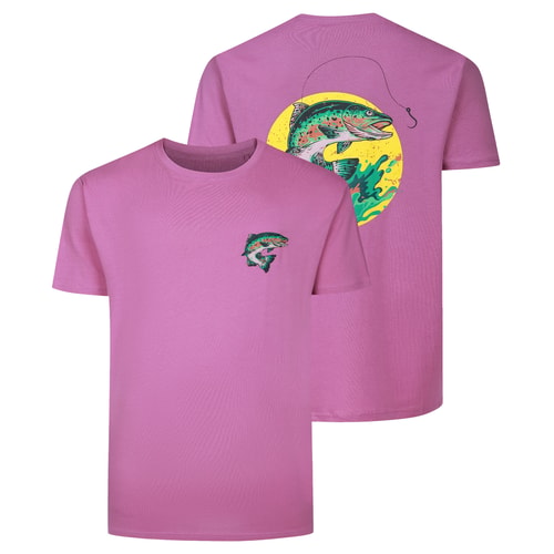 Bigdude Wild Catch Rückendruck-T-Shirt, Farbe: Dusted Grape