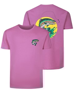 Bigdude Wild Catch Rückendruck-T-Shirt, Farbe: Dusted Grape