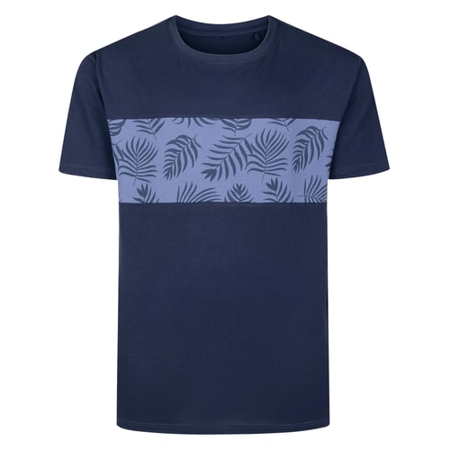 Bigdude Cut And Sew AOP T-Shirt Navy