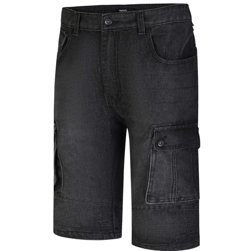 Bigdude Cargo-Denim-Shorts für Herren Schwarz