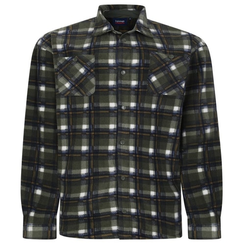 Spionage Langarm-Fleece-Overshirt Oliv