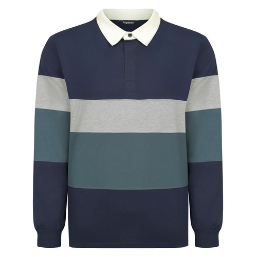 Bigdude Rugby-Shirt mit Streifen, Marineblau