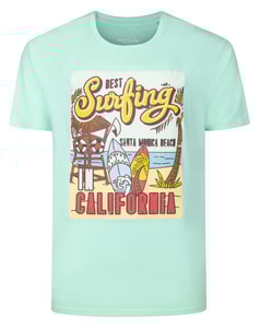 Bigdude Best Surfing In California Print T-Shirt Jelly Mint Tall