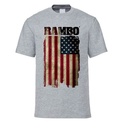 Bigdude Offizielles T-Shirt mit Rambo-Print Grau