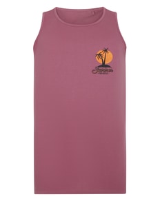 Bigdude – Weste mit kleinem Palmenmuster, Mauve, Groß