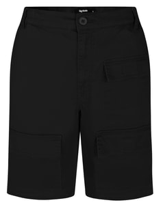 Bigdude Stretch-Utility-Shorts mit elastischem Bund, Schwarz