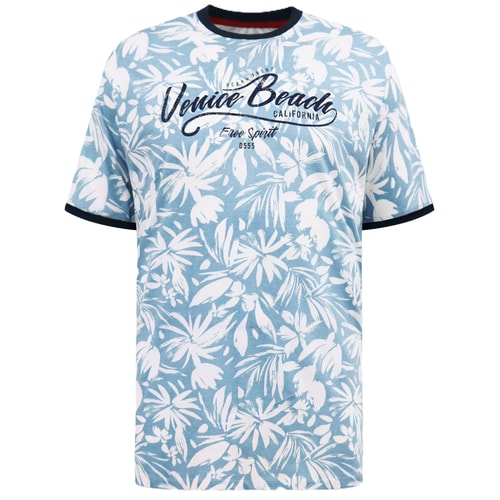 D555 Shoreham AOP Venice Beach bedrucktes T-Shirt Blau