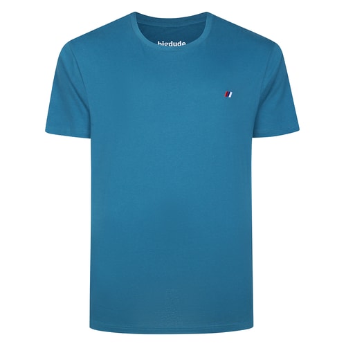 Bigdude T-Shirt mit gesticktem Logo, Petrol