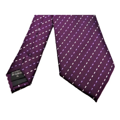 Knightsbridge Extra lange geometrische Krawatte Lila