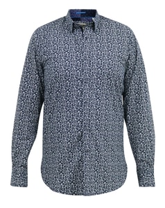 D555 Larry All Over Print Langarmhemd Marineblau