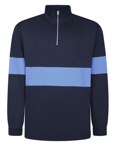 Bigdude Colour Block Half Zip Sweatshirt Marineblau/Blau