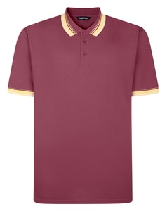Bigdude Ombre Polo mit Kragenspitzen, Karmesinrot