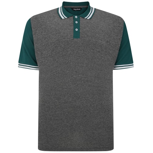 Bigdude Dobby Two Tone Poloshirt Grün/Anthrazit