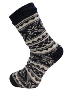 Fairisle-Lounge-Socken mit Greifern, Marineblau